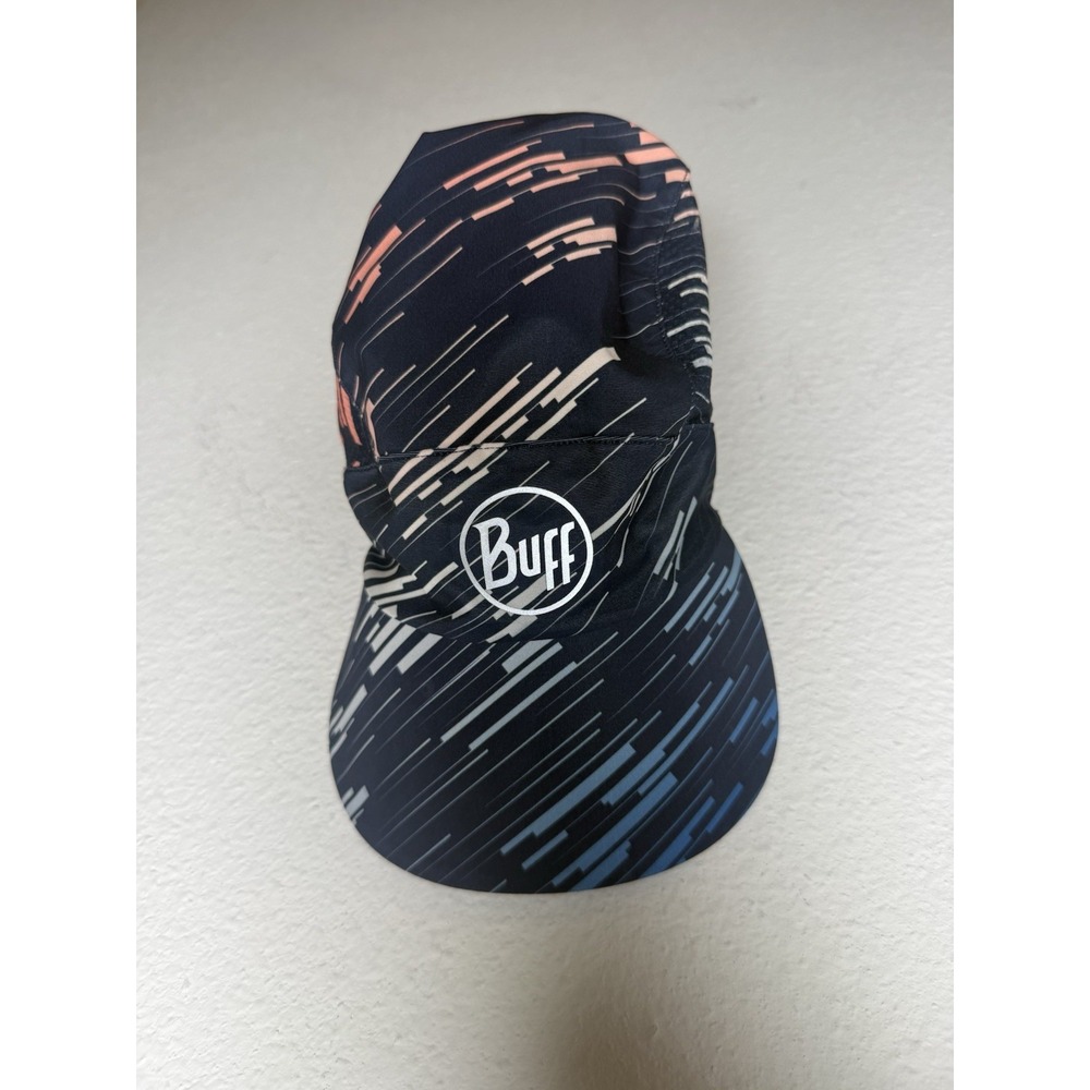 Buff Pro Run Cap Blue Multi UPF 50+ Reflective One Size Adjustable Buff Hat - Picture 2 of 9